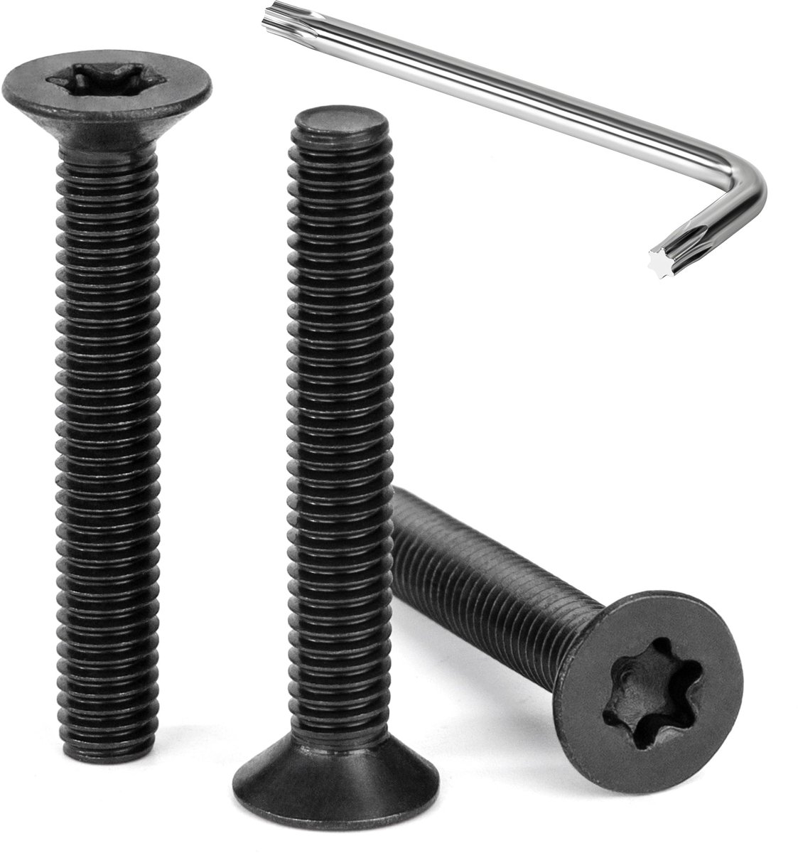 Dailygoods - 30 Stuks M6 x 40 mm Verzonken Schroeven Torx, Zwart