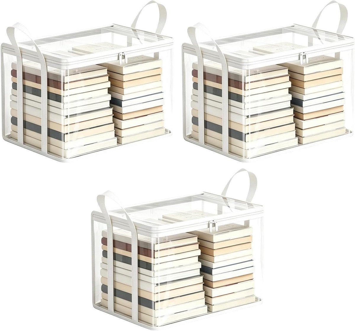 Opbergzakken Verhuizing - Opbergdozen - Spullen Opslaan - Met Draaghandvatten - 35x28x2 cm - Wit