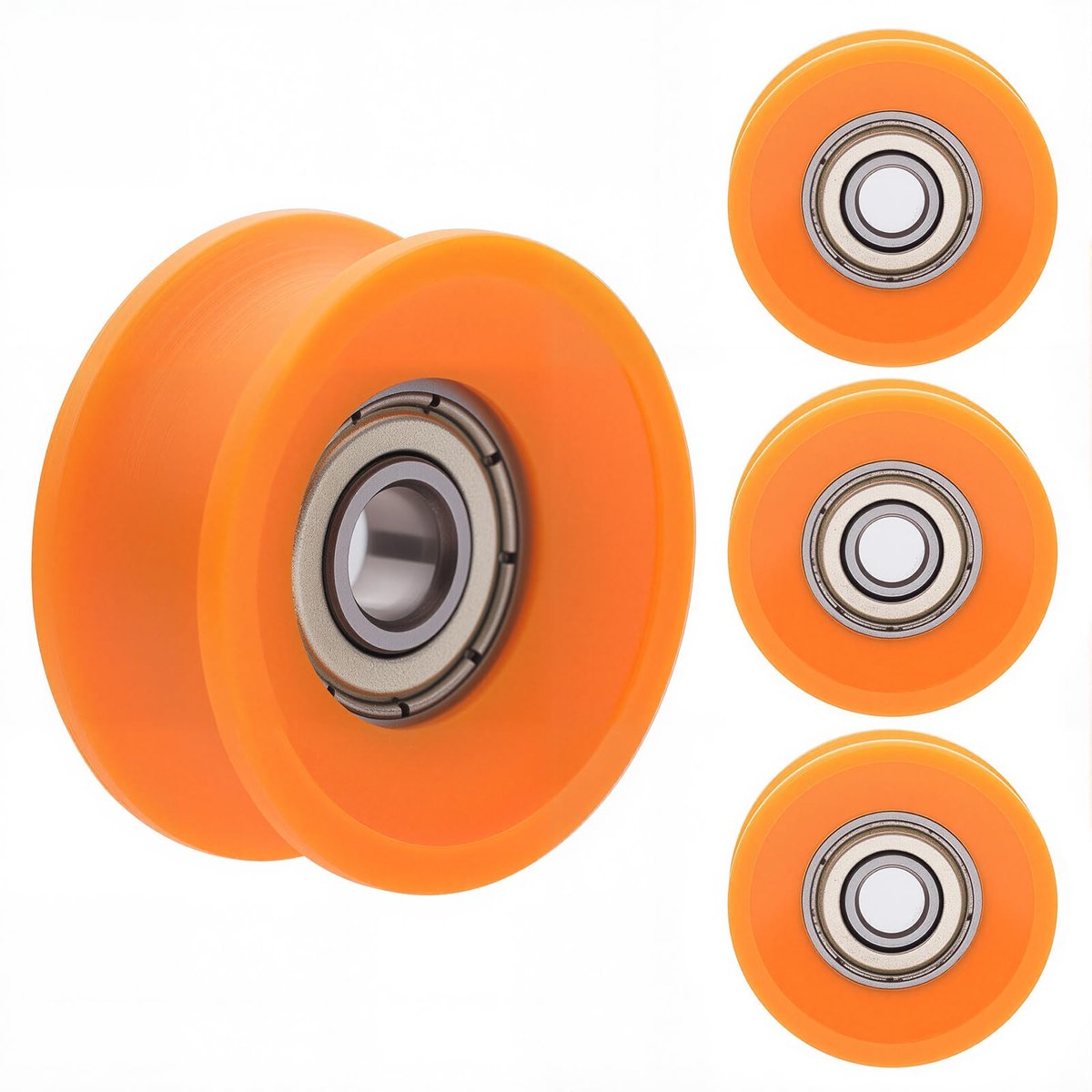 Dailygoods- Wielgeleidingslagers 4 Stuks - U-groef Katrol - Nylon/Rolgeleidingswiel - Binnendiameter 6 mm - Buitendiameter 30 mm - Schaal POM Polyoxymethyleen - Rolwielen