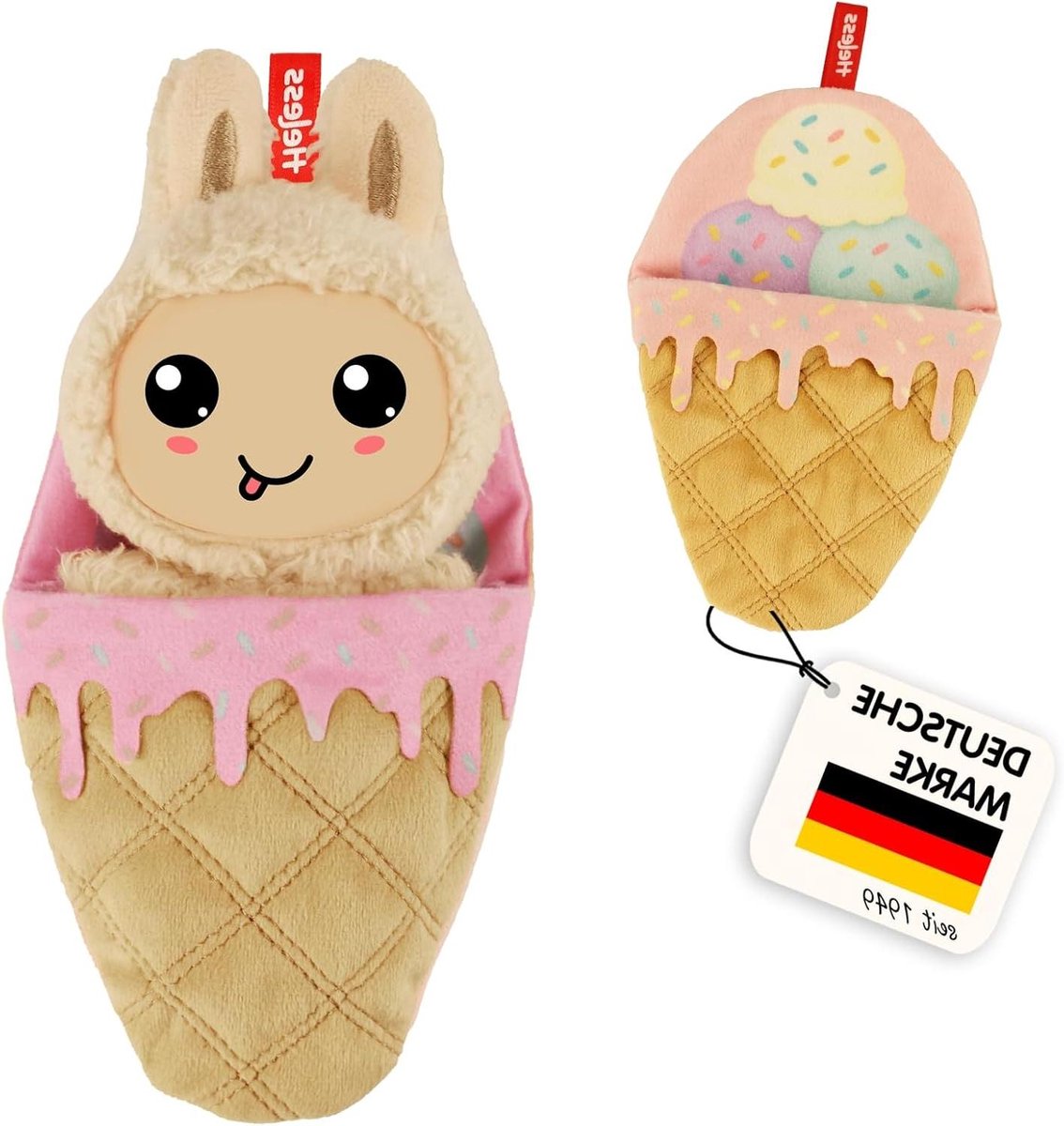 Poppenslaapzak Monster - Monster pyjama Knuffelzak - Poppen aankleden - Kawaii IJshoorntjesmotief - 15 cm poppenmaat - Multicolor