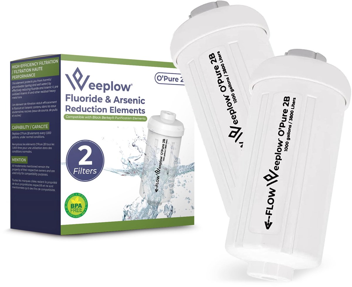 SnelShoppen - 2 Waterfilters PF-2 Elementen voor Fluoride en Arseen Vermindering, Compatibel met Zwaartekrachtfiltersystemen en Black Berkey - Ideaal