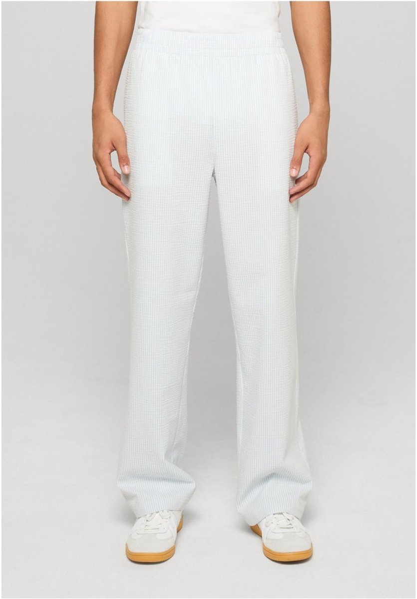 Urban Classics Seersucker Beach Broek rechte pijpen 4XL Blauw