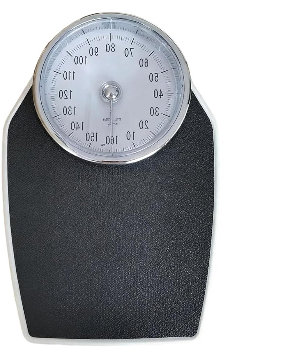 Mechanische Personenweegschaal - Lichaamsmeter - Gewicht Bewaken - Stabiele Directe Aflezing - Max 160 kg - Zilver