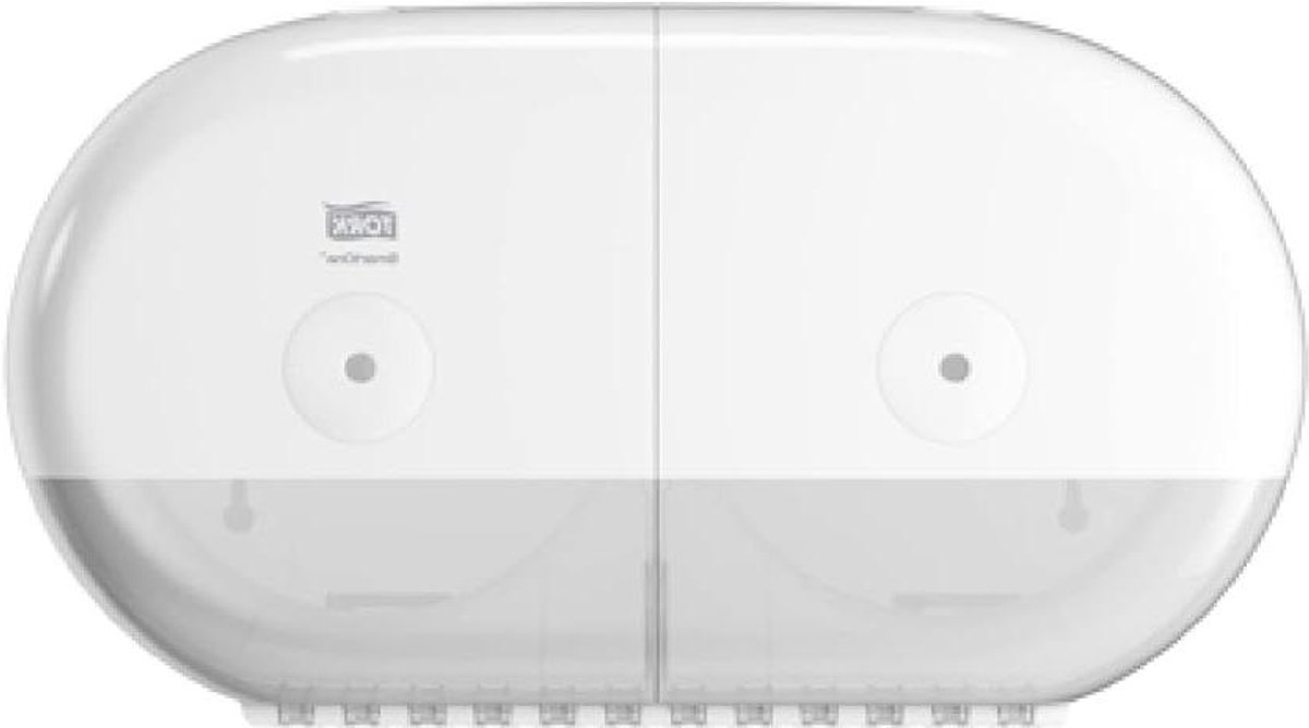 Mini Toiletrol Dispenser - Dubbele Rol Houder - Efficiënte Toiletruimte - Dubbel Rollen Systeem - Mini Formaat - Wit