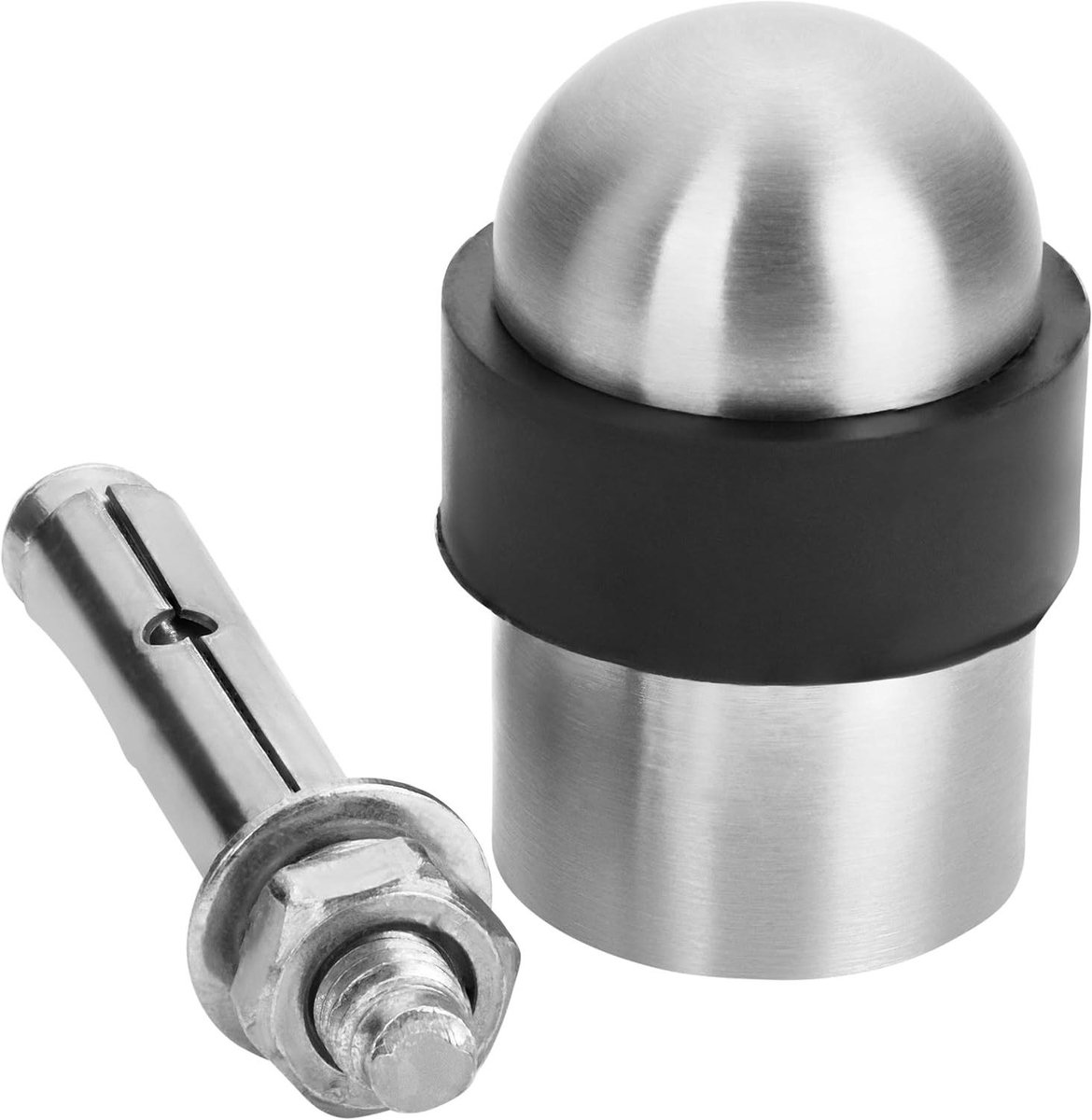 Deurbuffer Vloer - Deurstop Vloerbevestiging - Bescherming Muren Deuren - Massief Roestvrij Staal - Ø 35 mm Hoogte 51 mm