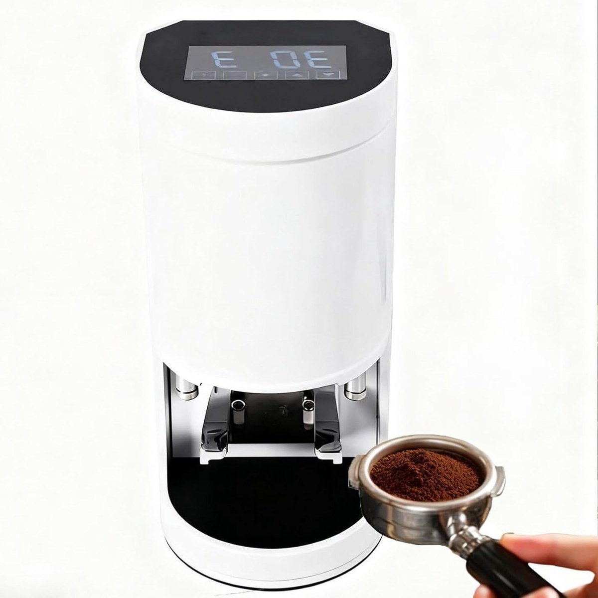 Elektrische Koffiestamper - Automatische Tamper - Espresso Bereiden - Instelbare Druk - 58mm - Wit