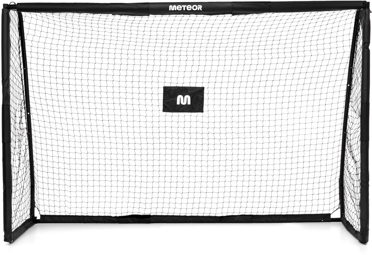 Meteor Doel 240x160x85 cm - Voetbaldoel - Zwart, stevig, geschikt voor kinderen
