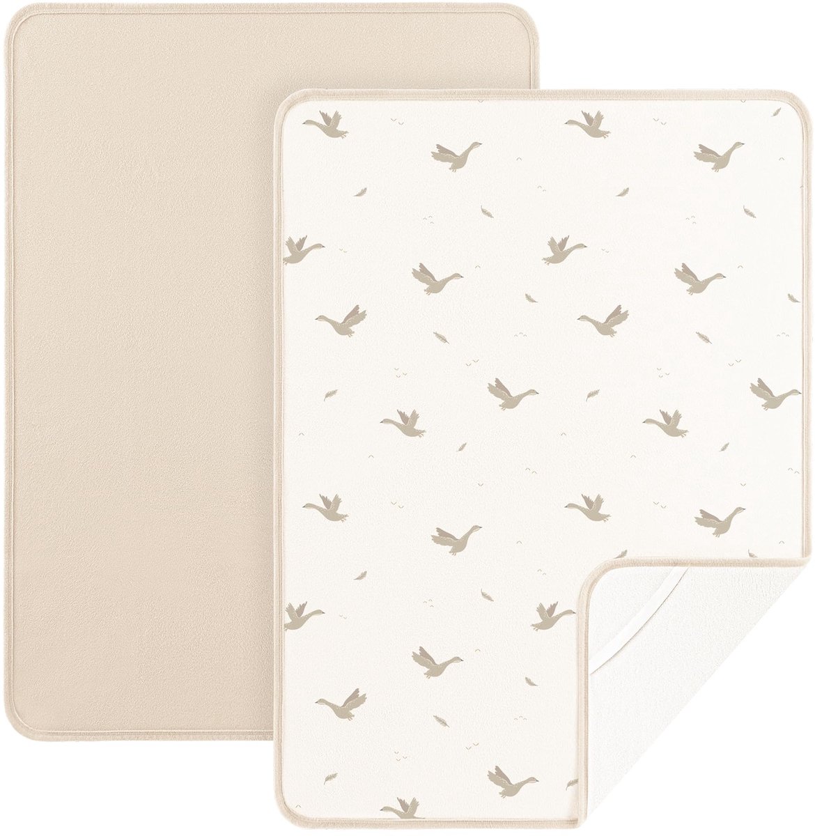 SnelShoppen - Set van 2 waterdichte bedonderleggers voor kinderen, 75 x 90 cm, wasbaar, zachte bescherming tegen vocht, voor baby's en kinderen in abr