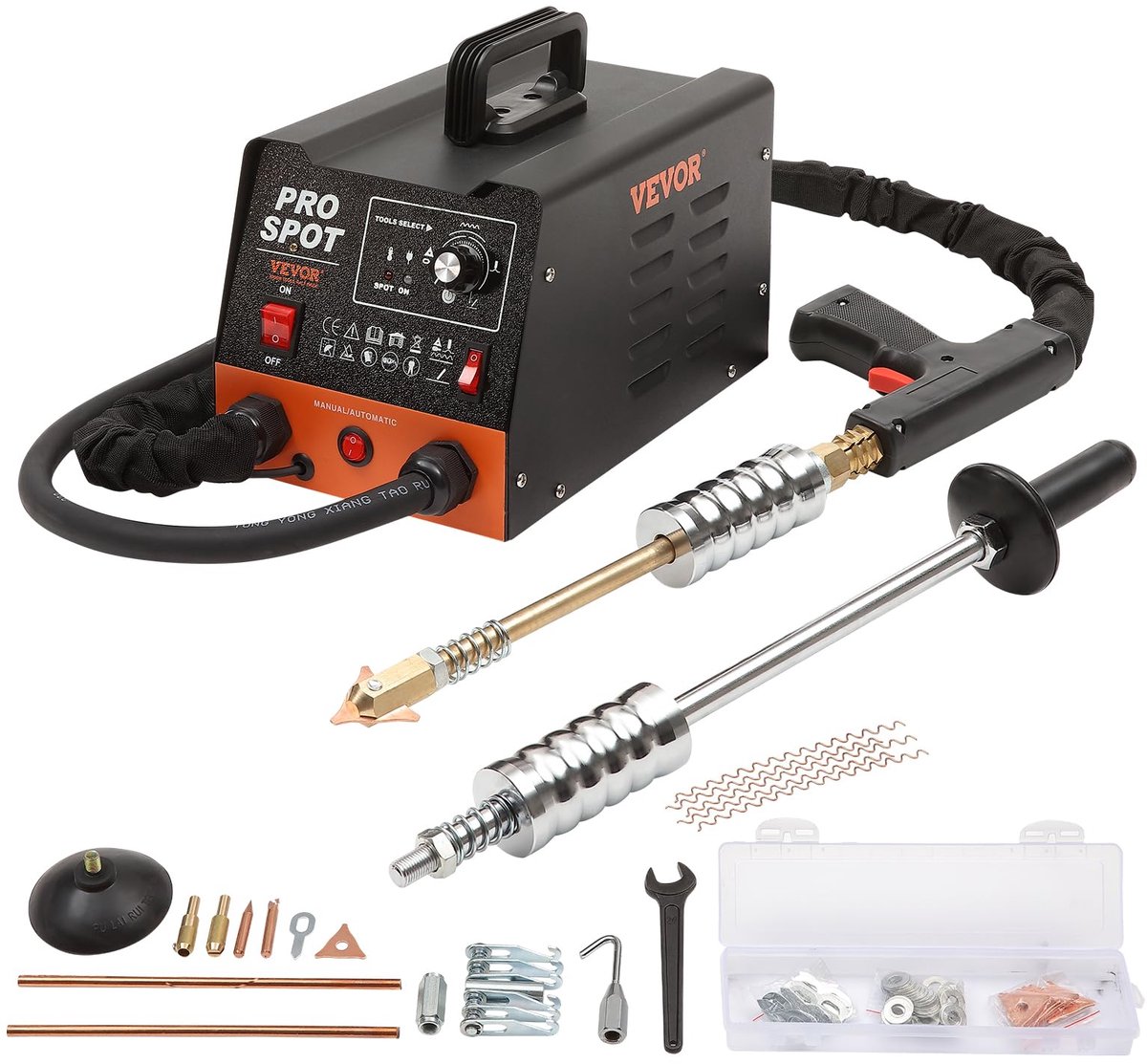 SnelShoppen - Carrosserie Spijker Trekker 3 kW Deuk Verwijdering Kit met Spot Welder en 6 Lassen Modi - Compleet Gereedschap voor Auto's, Vrachtwagens