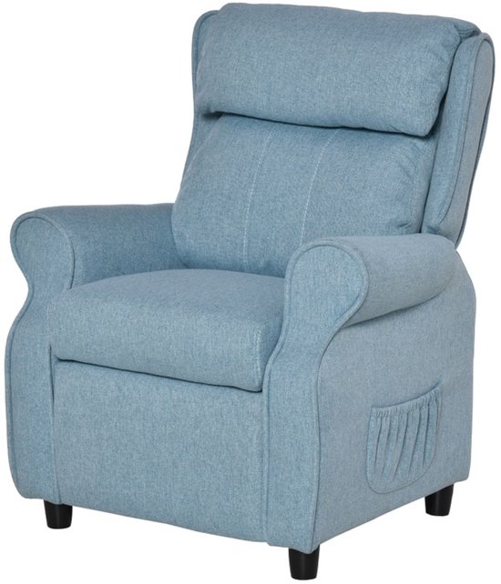 REDOM - Kindersofa - Verstelbare rugleuning en voetensteun - Armleuningen - Stof - Kinderkamer - Hout en kunststof - Blauw - 58 x 53 x 70 cm van redom — afbeelding 2
