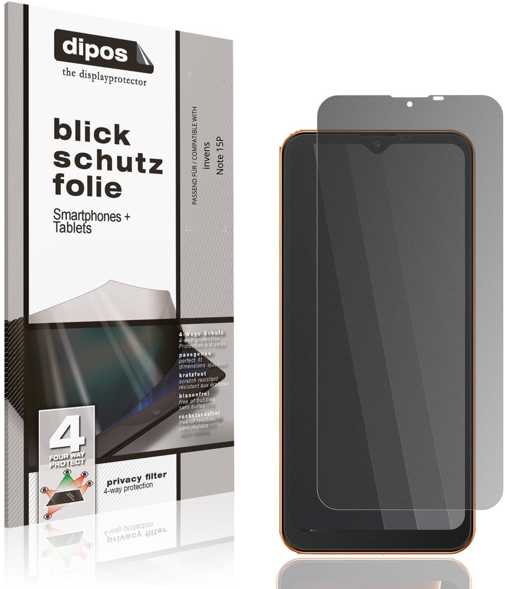 dipos – Matte Privacy Screenprotector geschikt voor invens Note 15P | Anti-Spy Beschermfolie
