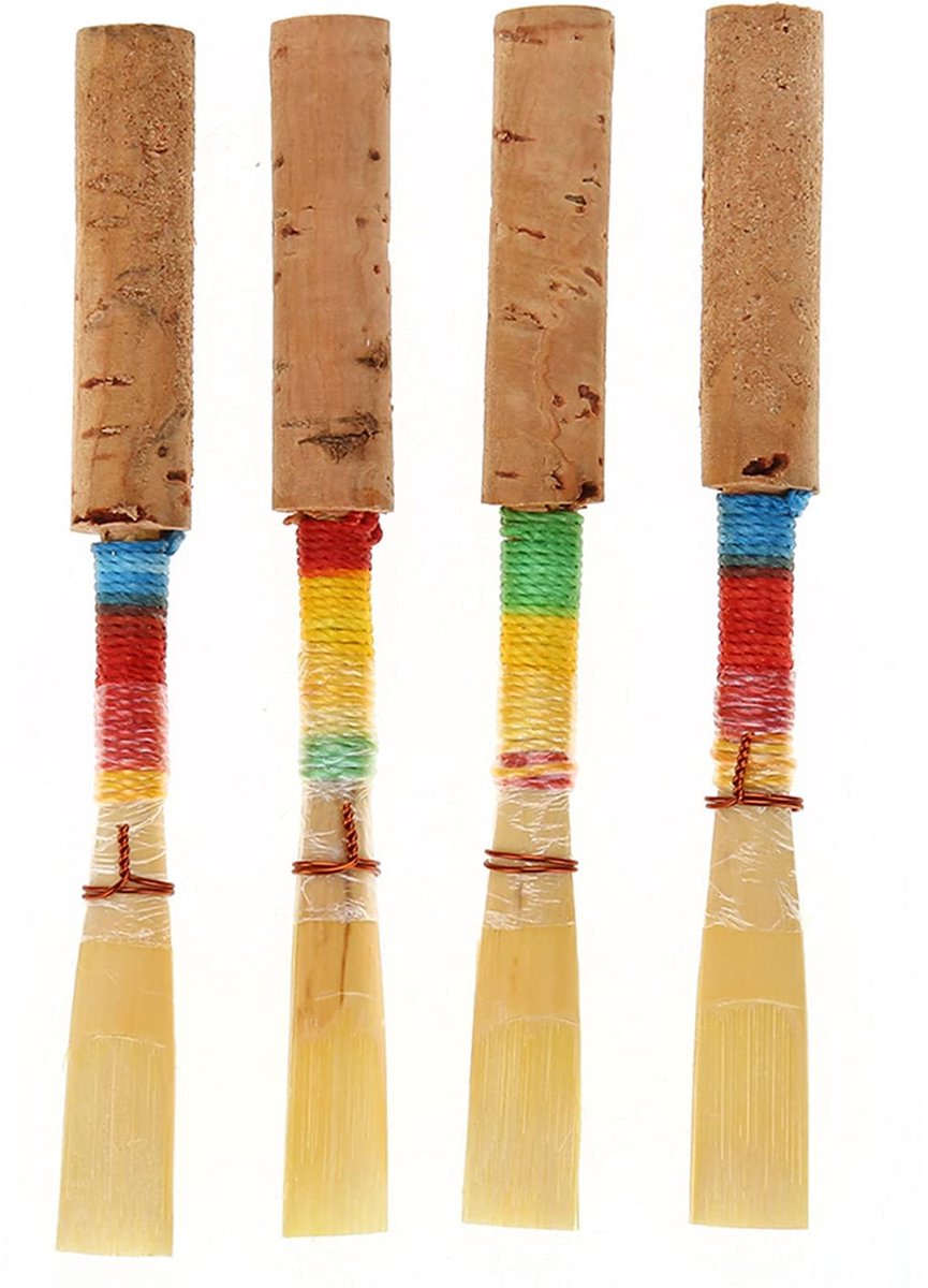 Dailygoods - 4 Stuks Handgemaakte Oboe Rietjes met Plastic Opbergdoos voor Hobo Spelers