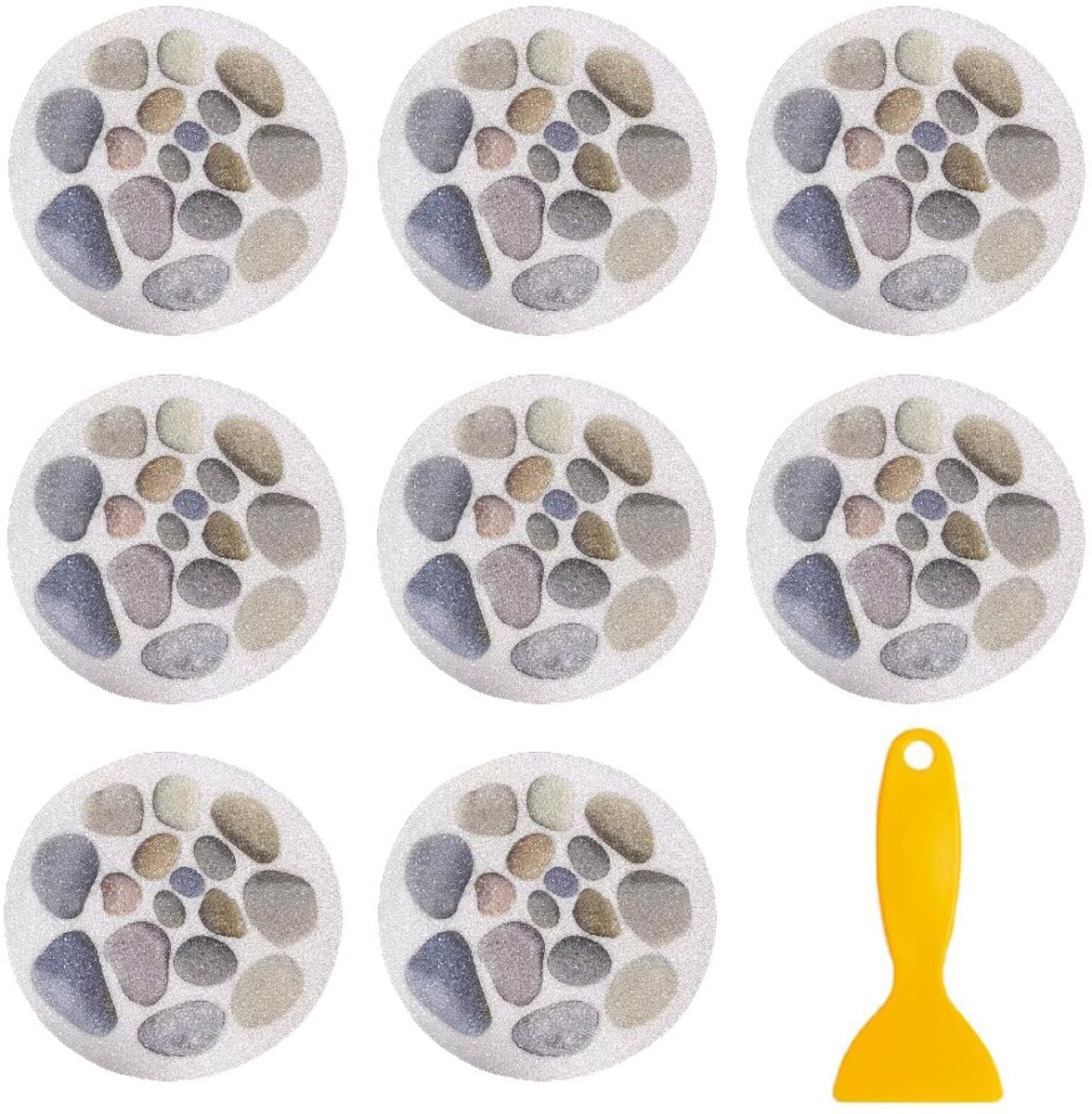 Dailygoods- Badstickers Antislip - 8 Stuks - Zelfklevend - Rond - 15 cm - Vuilafstotend - Voorkomt Uitglijden - Antislip Stickers
