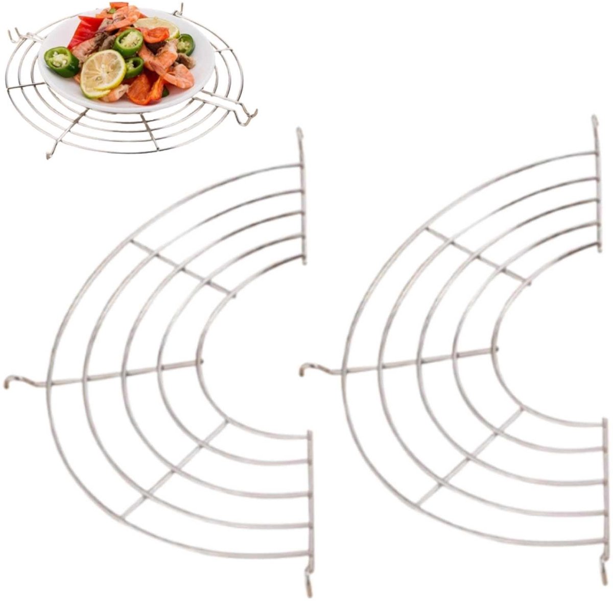 Dailygoods - Roestvrijstalen Voedselkoelrek - Halfrond Afdruiprek voor Keuken