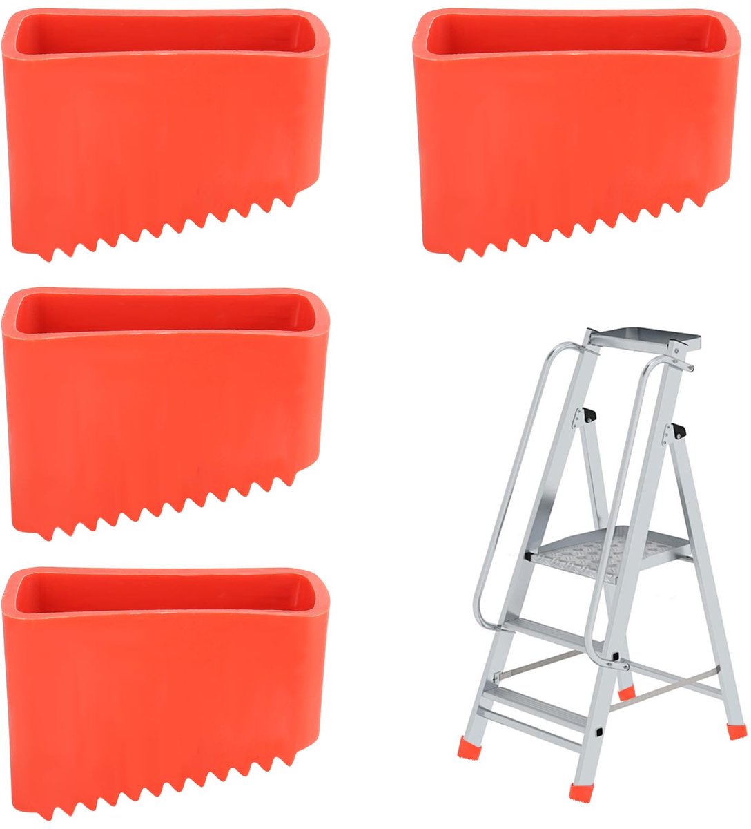 Dailygoods - Ladder Voetjes 4Pcs - Antislip Rubber Ladder Voetdoppen voor Vouwladder