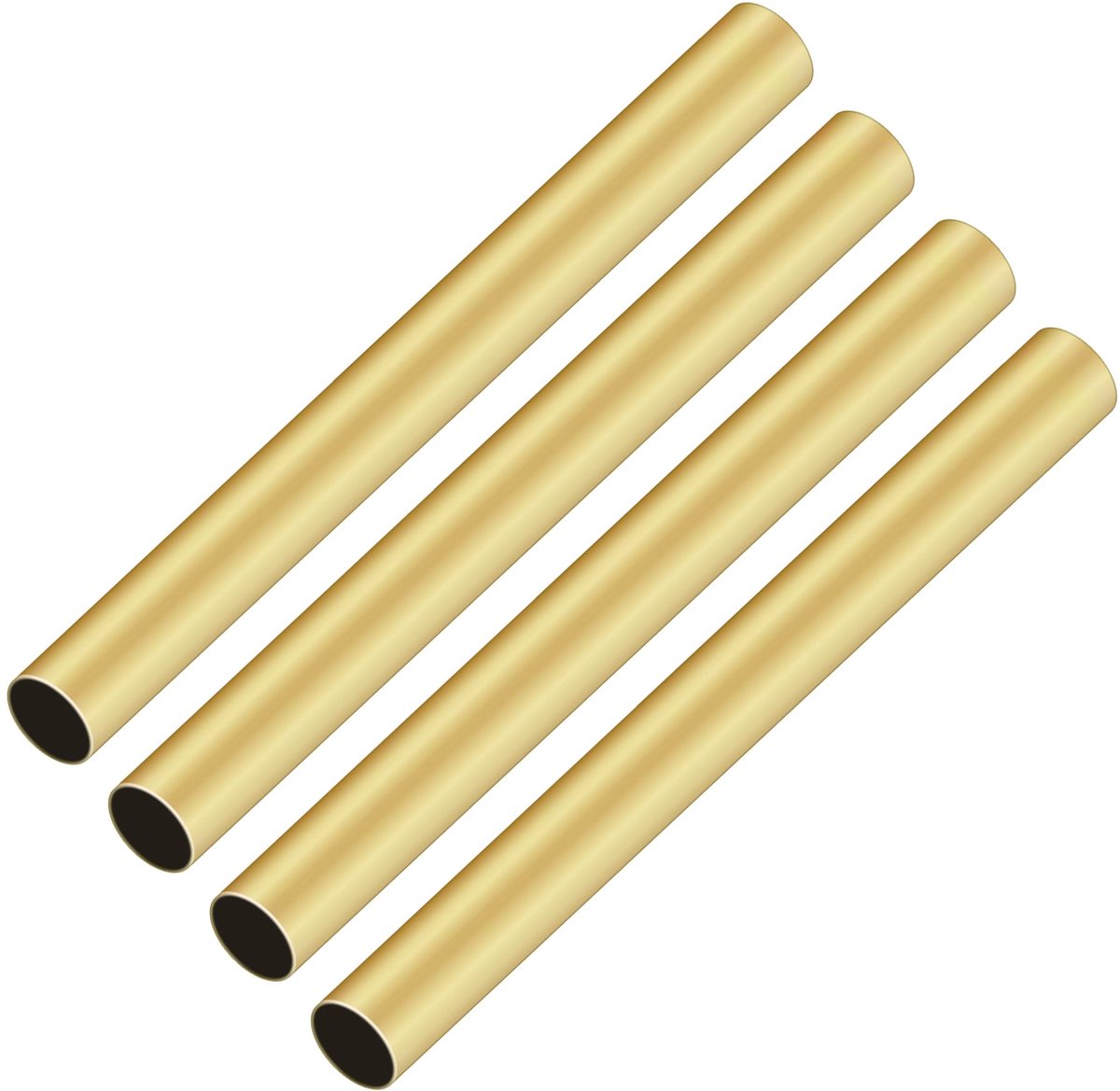 Dailygoods - Set van 4 Messing Buizen - 9mm OD voor Tuin en Decoratie