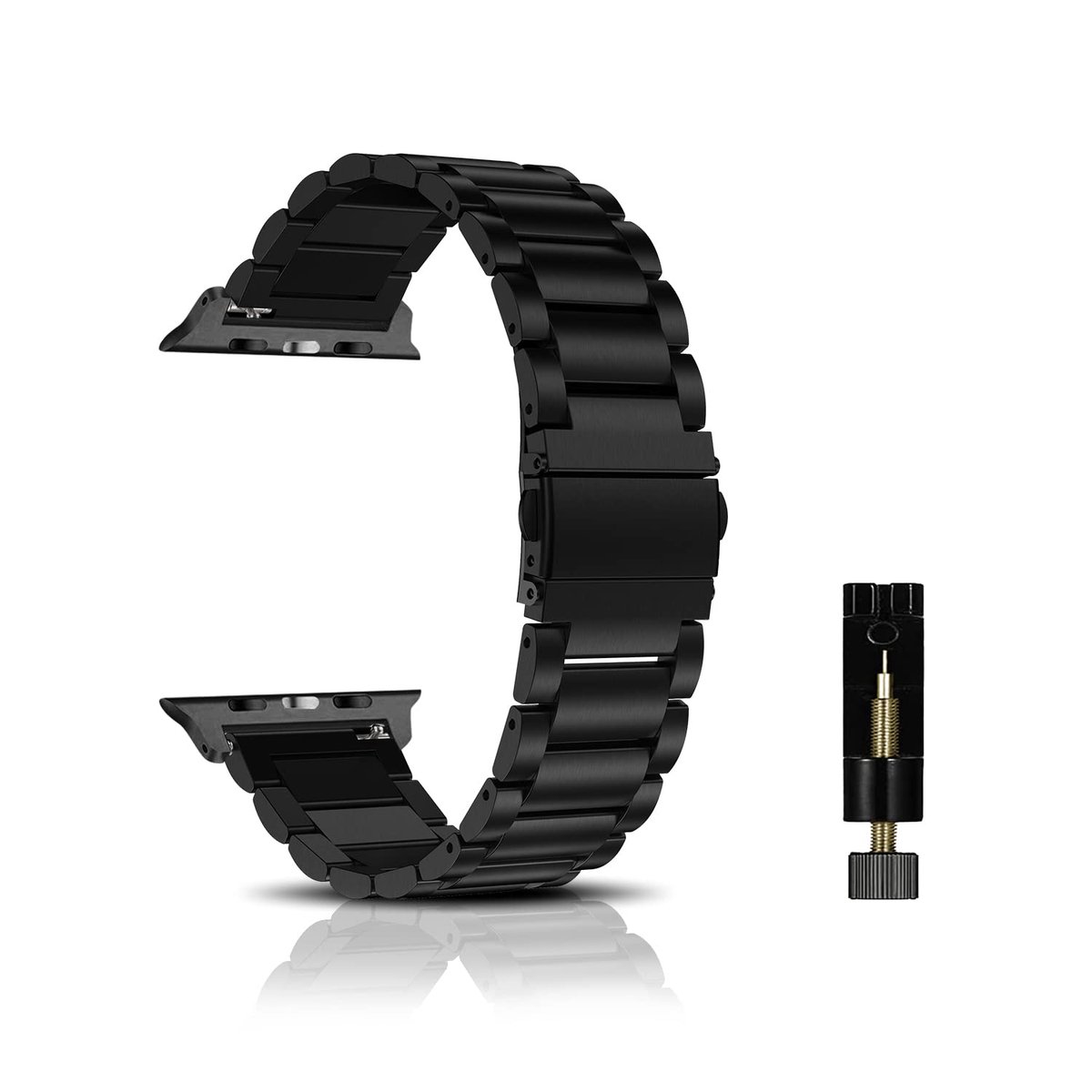Dailygoods - Metalen Horlogeband voor Apple Watch - Zwart