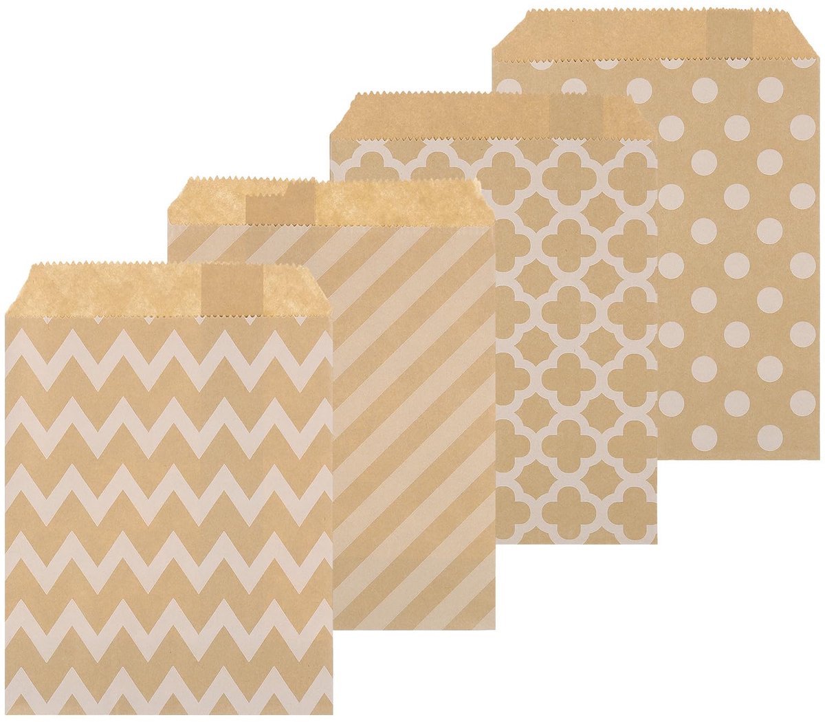 Dailygoods - 100 Stuks Kraft Papieren Cadeautasjes - Voor Snoep en Gebak