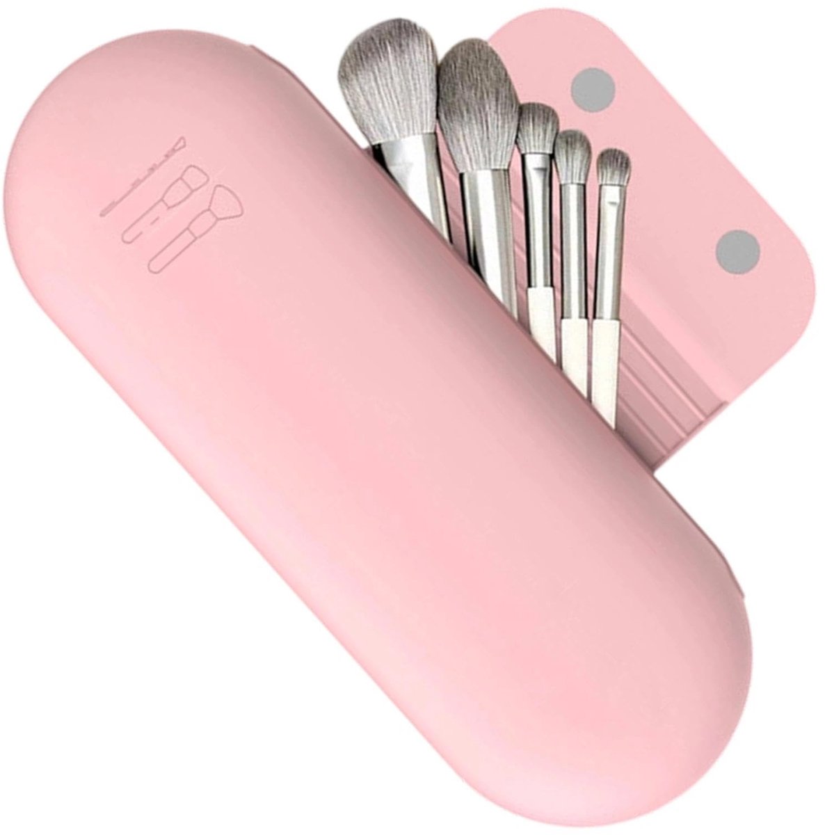 Dailygoods - Siliconen Make-upkwastentas voor Dames - Draagbaar met Magneetsluiting (Roze)
