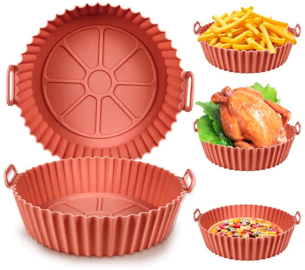 Dailygoods- Siliconen Vorm 20 cm - Herbruikbare Bakvorm - Accessoire voor Luchtfriteuse - BPA-vrij - Duurzaam Ontwerp - Geschikt voor Oven en Magnetron