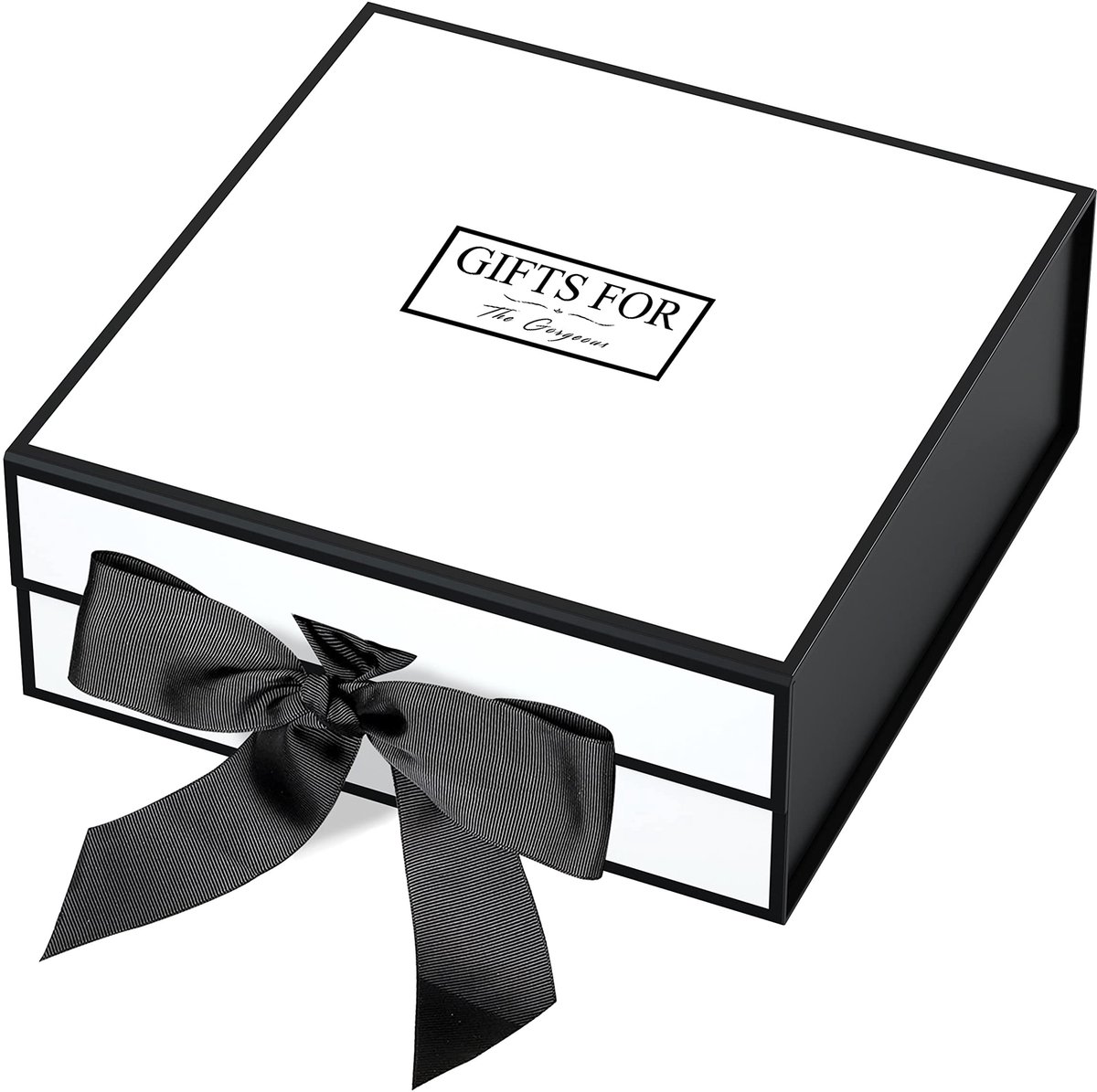 Dailygoods - Luxe Geschenkdoos XXL met Magnetisch Deksel en Strik, Wit 45x37x18 cm