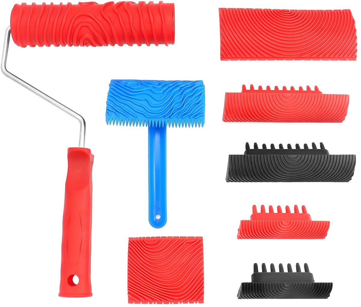 Dailygoods - 8 Stuks Houten Verf Gereedschap - Rubber Verf Tools voor Wanddecoratie