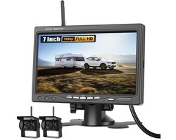 Draadloze Achteruitrijcamera 1080p HD - Waterdicht IP68 Systeem voor Vrachtwagen Aanhanger Camper - Blindspot Waarschuwing