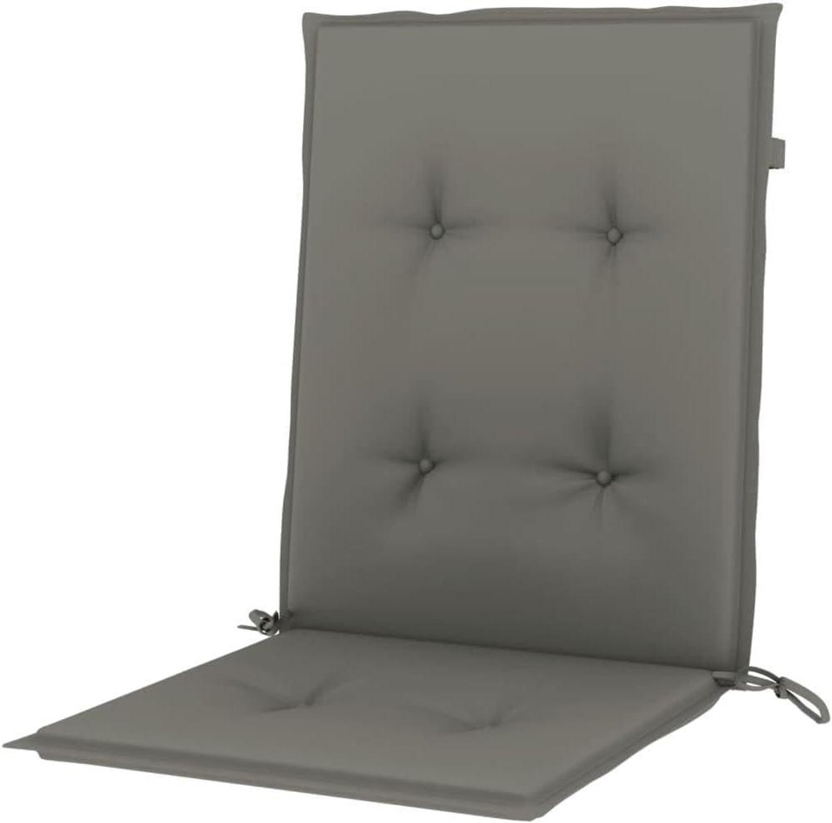 Tuinkussens Lage Rugleuning - Zitkussens Polyester - Comfortabel Zitten - Antislip Bevestiging - 100 x 50 cm - Donkergrijs