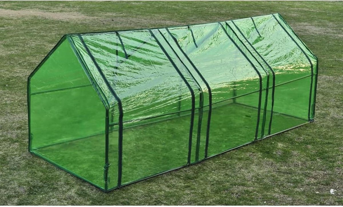Tuinkas - Plantenhuis - Planten Kweken - Drie Deuren - 240 x 90 x 90 cm - Groen
