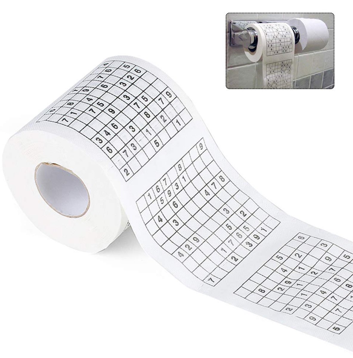 Dailygoods - Duurzaam Sudoku Toiletpapier - Grappig en Praktisch voor Elke Dag