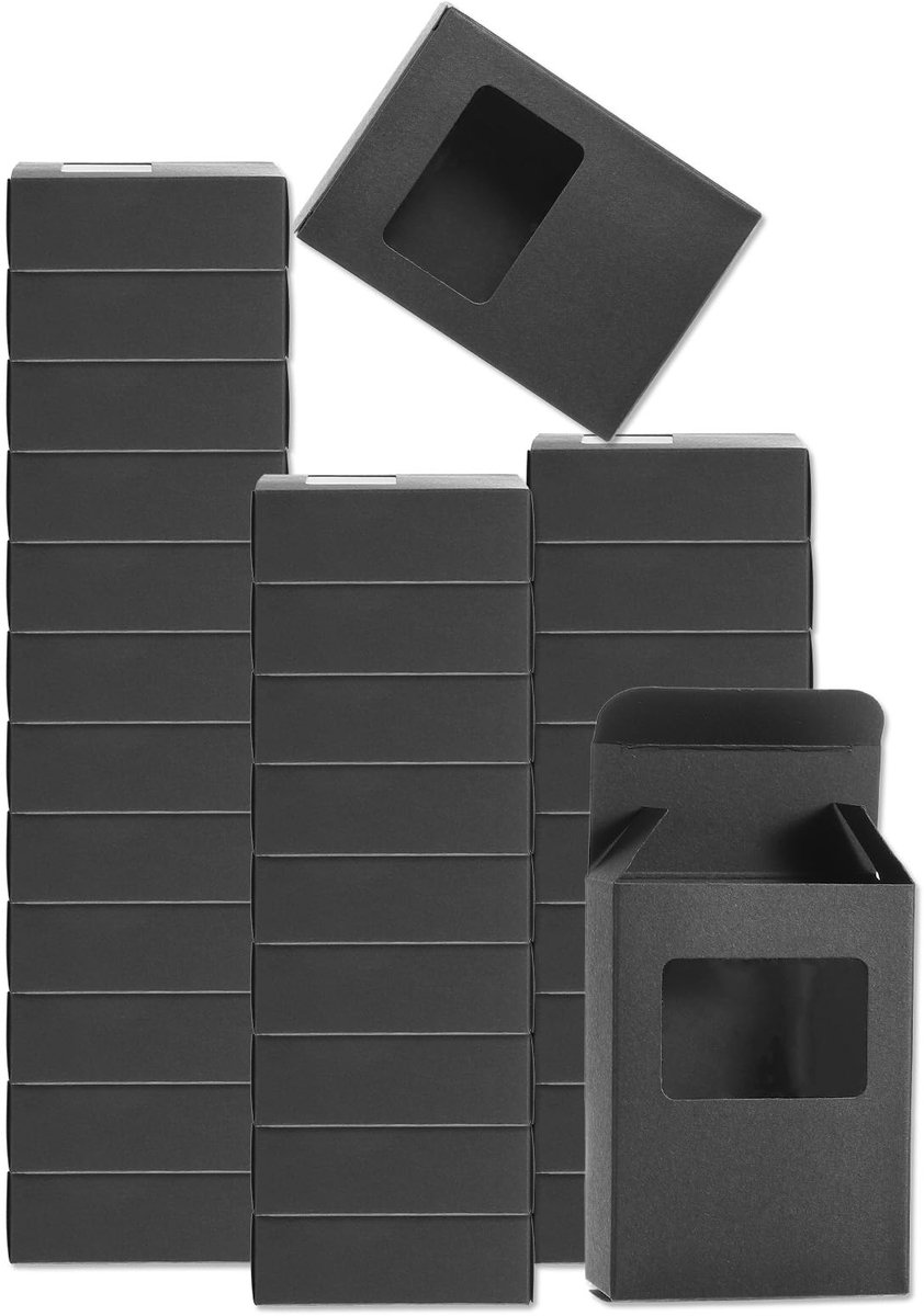Dailygoods - Set van 32 Kraft Zeepdozen met Venster - Mini Cadeau Boxen