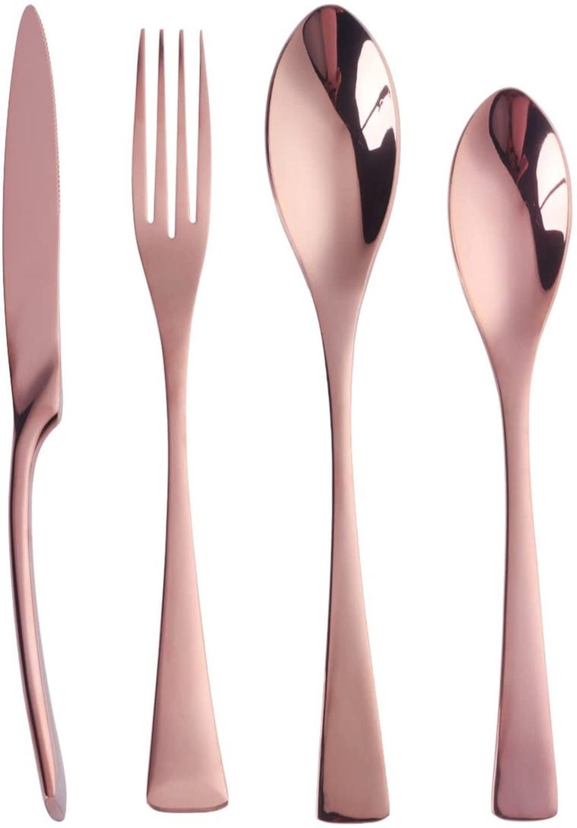 Dailygoods - Luxe Gouden Bestekset voor 6 Personen - 24 Delen Rvs 18/10