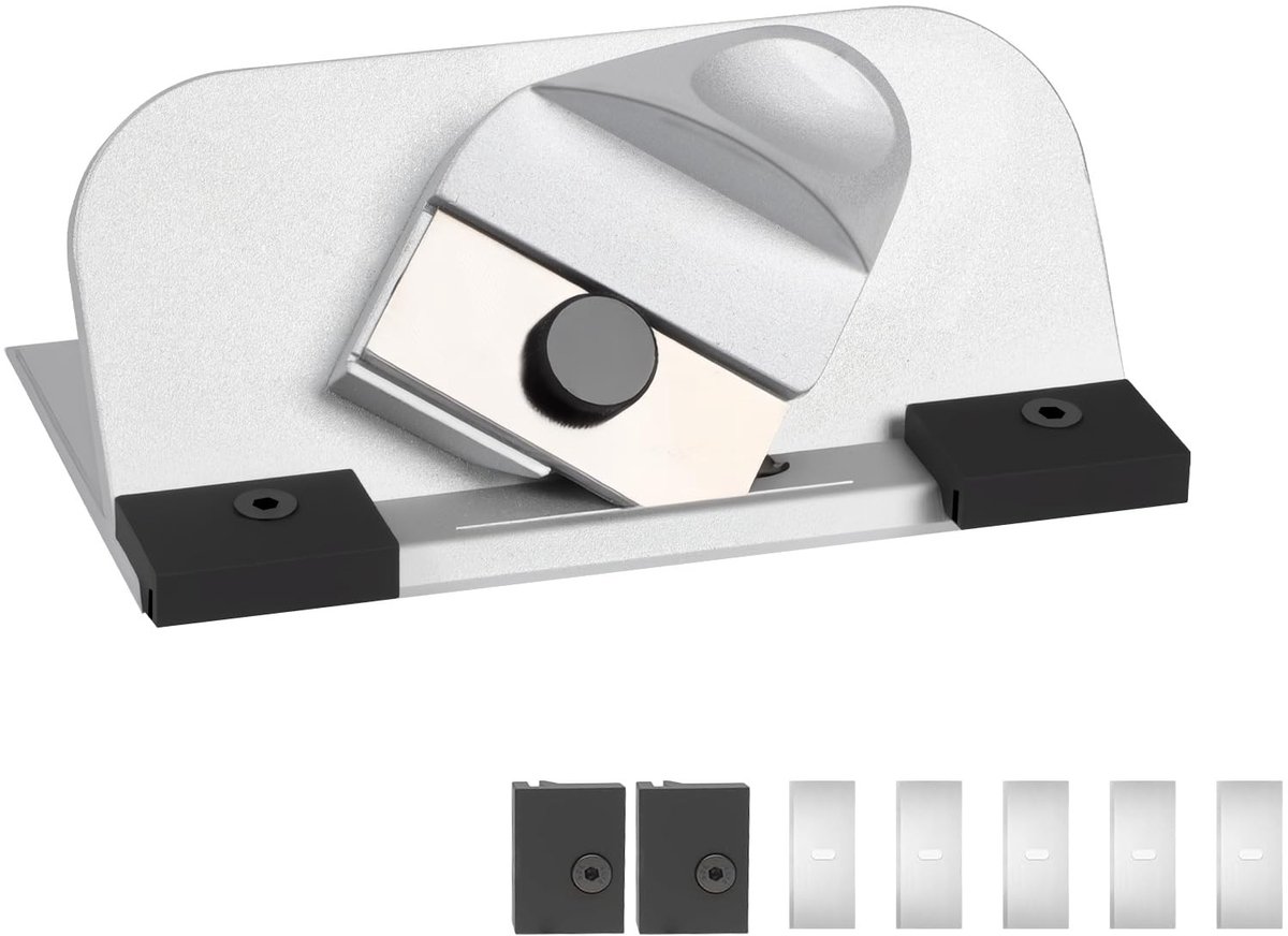 Dailygoods- Matsnijder 45° met automatisch intrekbaar mes - Diepteverstelling - Magnetische meshouder - Precisiefotomattensnijder - Snijgereedschap voor 8 lagen - Metaal, 12,5 x 7,3 x 5 cm