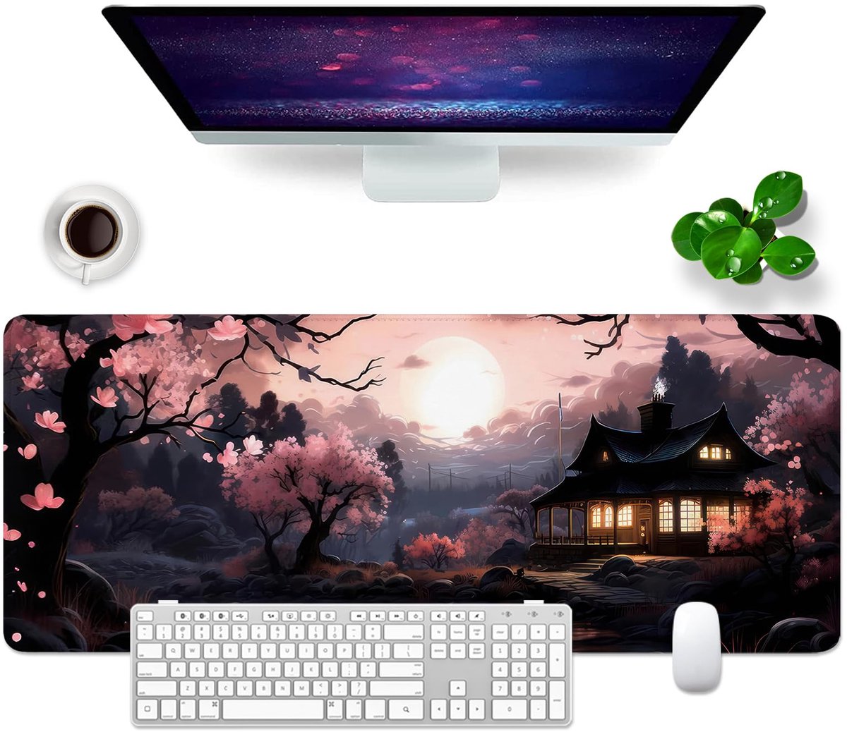 SnelShoppen - Bureauonderlegger XL Muismat 80 x 30 cm - Groot Gaming Muismat PC - Professionele Gamer Muismat - Bureauaccessoire Kantoordecoratie (Ker