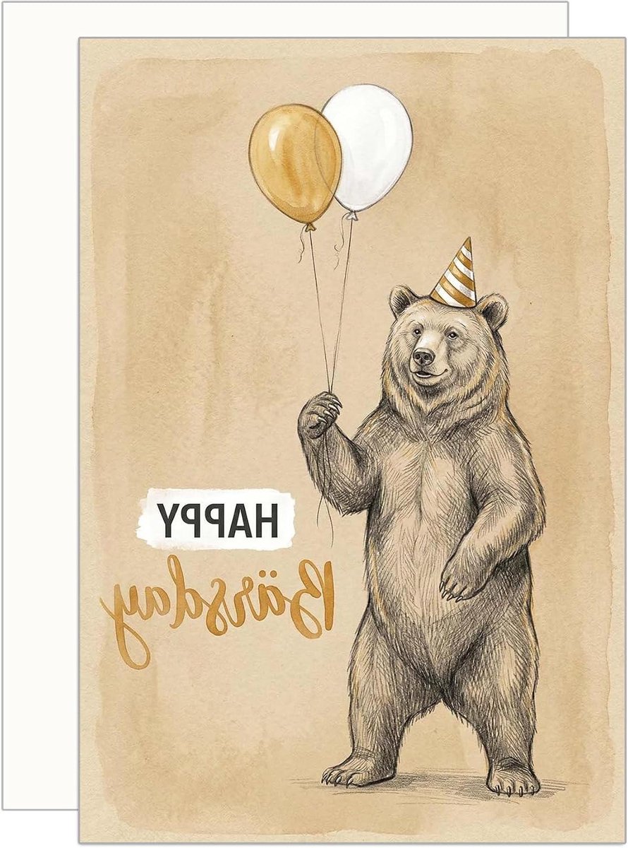 Wenskaart Verjaardag - Vouwkaart Dubbel - Iemand Feliciteren - Hoogwaardige Papierkwaliteit - 115 x 17 cm - Neutraal