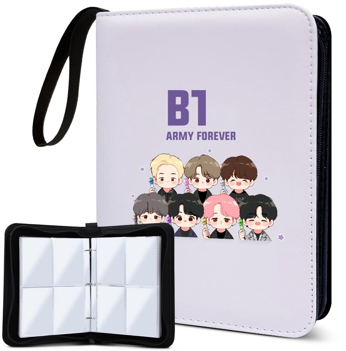 SnelShoppen - Kpop Merch Fotokaartenmap met 400 Vakken, Schattige Fotokaartenhouder, Boek en Fotoalbum voor Lomo-kaarten, Ideaal voor Fans van Jungkoo