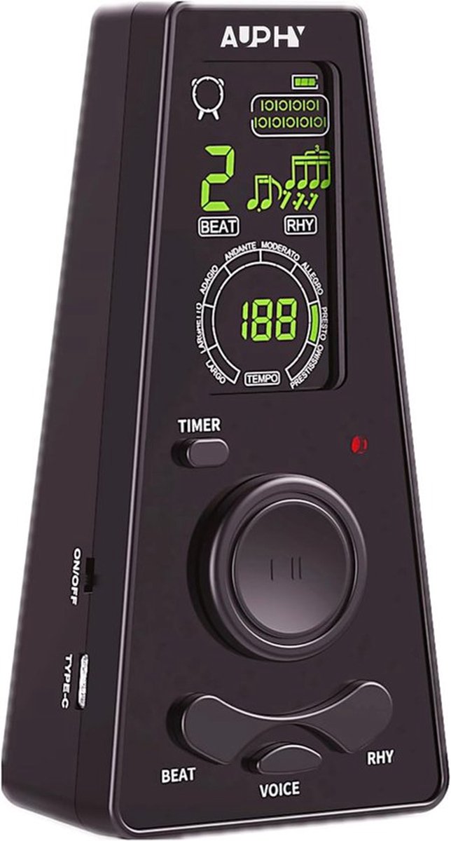 Thijox - Digitale Metronoom met Kleurenscherm en Hoge Resolutie, Instelbare Tijd en Volume, Geschikt voor Gitaar, Piano, Viool, Saxofoon en Meer