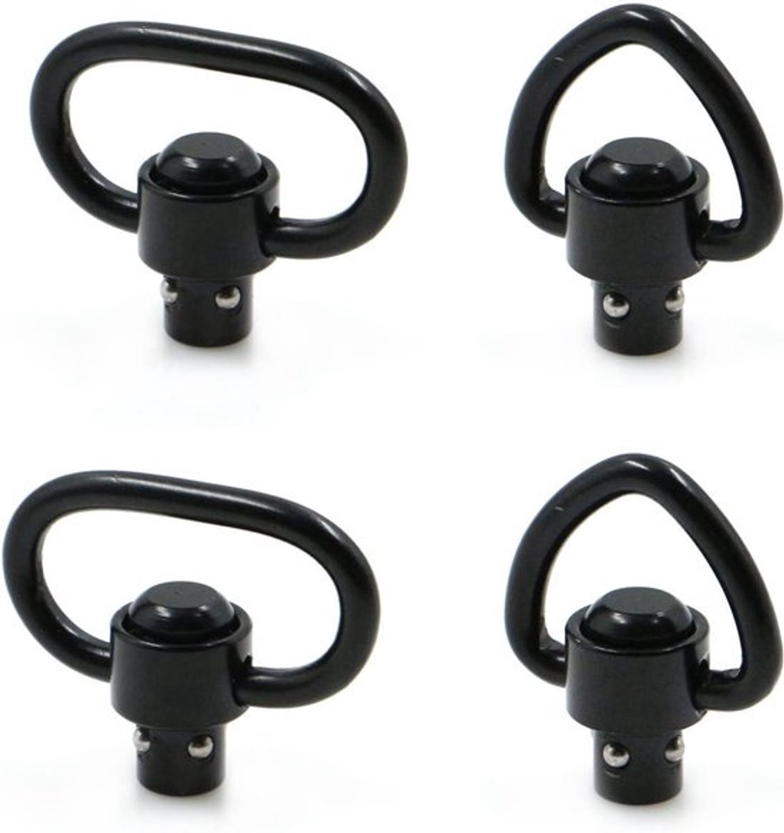 Tactical Sling Swivels Loop Strap Quick Release Wartels 1,25 inch Heavy Duty gesp zwart 4 stuks