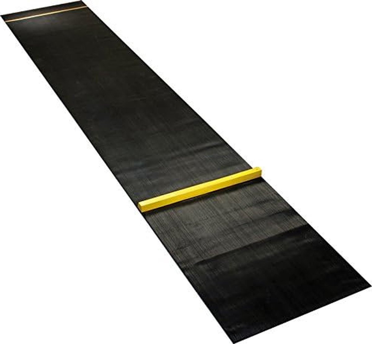 Dartmat Rubber - Oche Mat Werpen - Juiste Afstand Houden - Gele Oche Balk - Op Maat Snijdbaar - Zwart