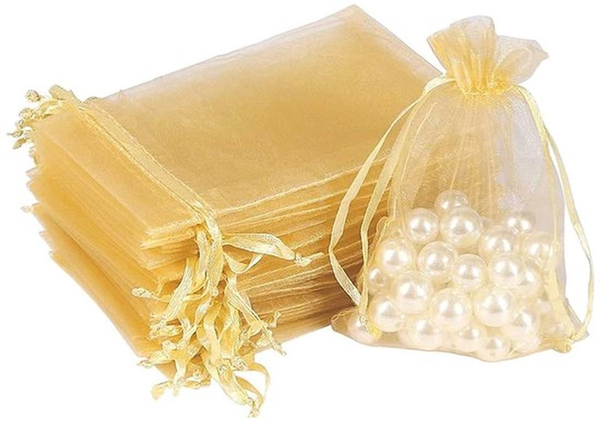 - Organza zakjes - Snoepverpakking - Goud - Geschenken - Bruiloften en feesten - 100 stuks voor elke gelegenheid
