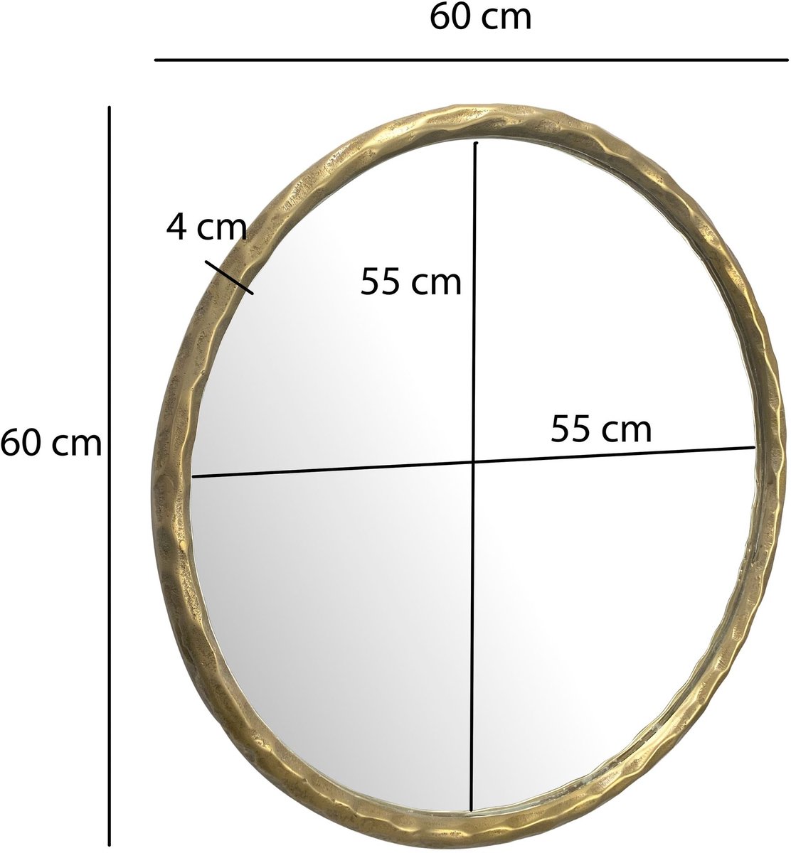 Spiegel goud rond 60 cm - WL7.103