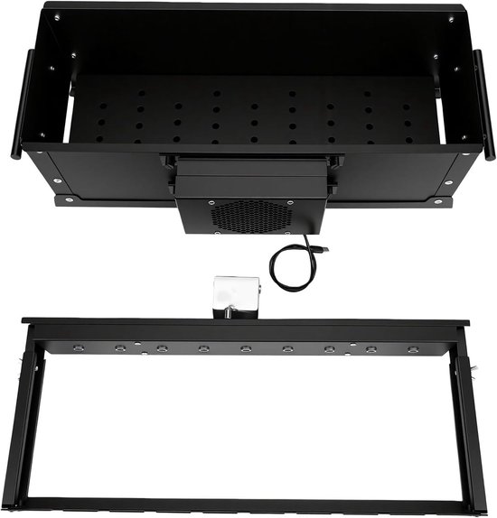 Draaibare Barbecue Grill - Houtskool BBQ - Buiten Koken - Automatische Rotatie - 55 x 29 x 25.5 cm - Zilver — afbeelding 4