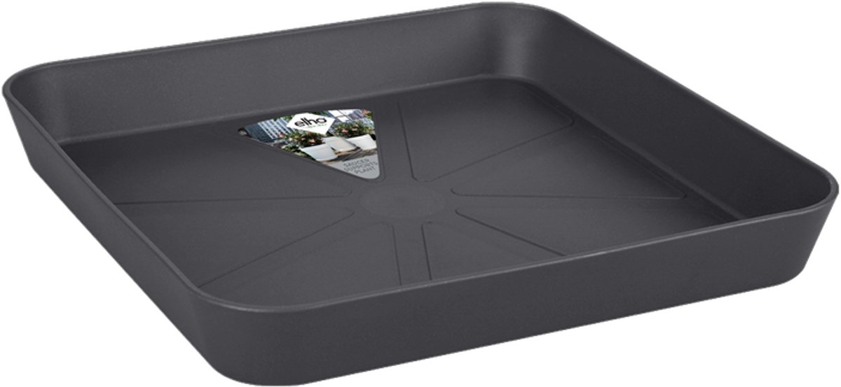 Elho Loft Urban Schotel Vierkant 28 - Schotel voor Buiten - Ø 27.5 x H 3.8 cm - Antraciet