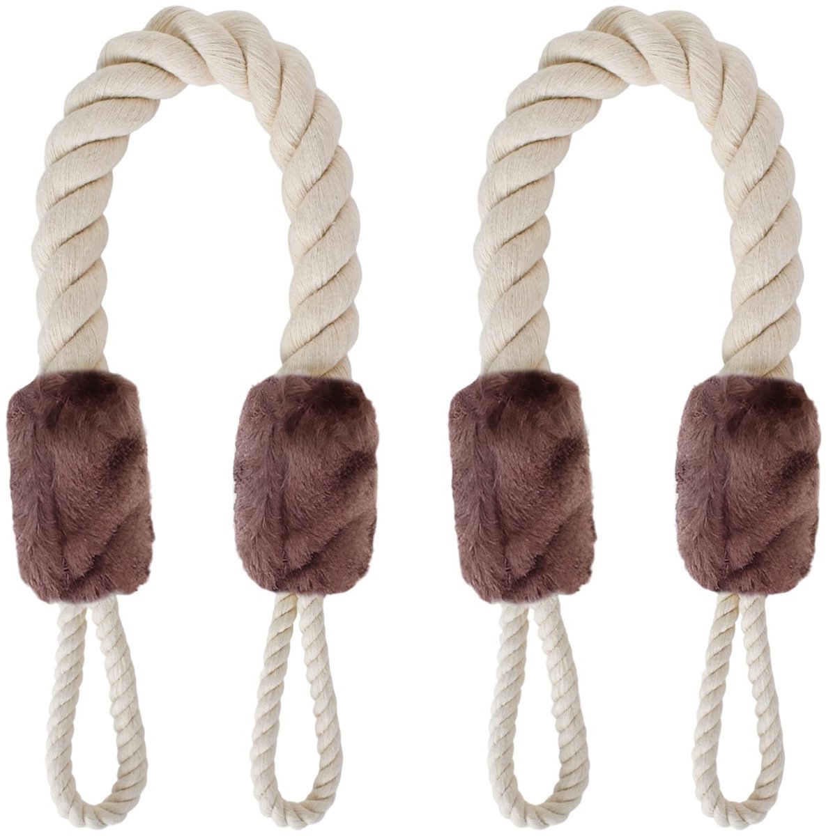 Dailygoods - 2 Stuks Veiligheids Deurstopper - Katoenen Touw 60 cm