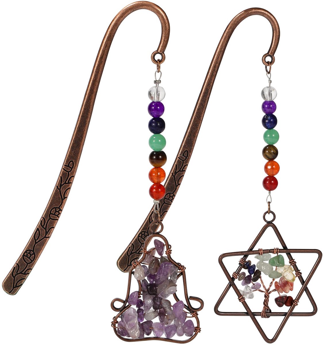 Dailygoods - Vintage Bronzen Metaal Bookmark Set - 2 Stuks voor Boekenliefhebbers