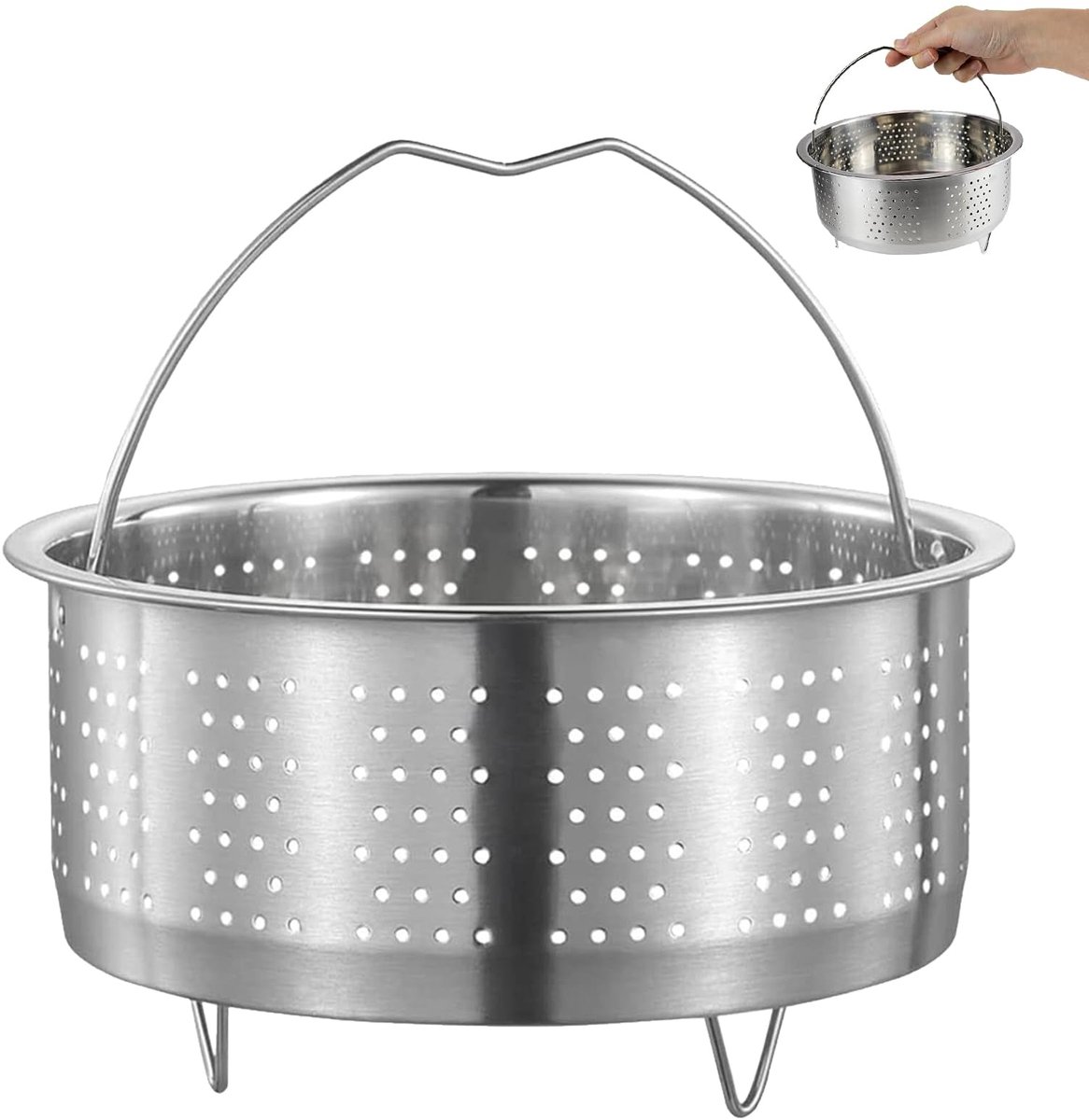 Dailygoods - Stoomkoker - Stoommandje met Handvat, 16 cm