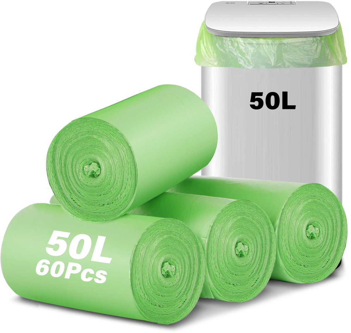 Dailygoods - 60 Composteerbare Afvalzakken van 50 Liter - Biologisch Afbreekbaar