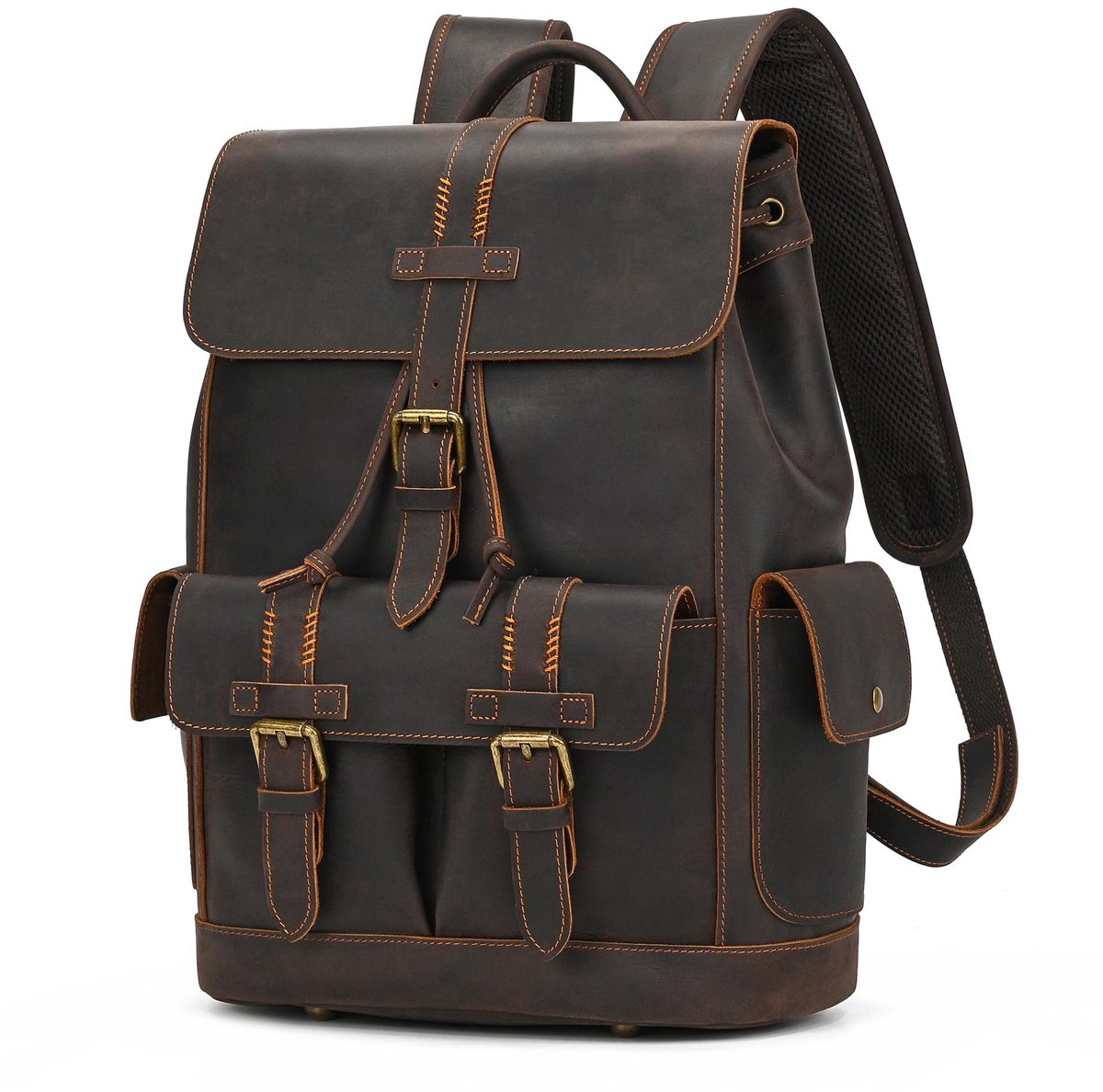 Dailygoods - Heren Leren Reistas - Gemaakt voor Laptop tot 15.6 Inch
