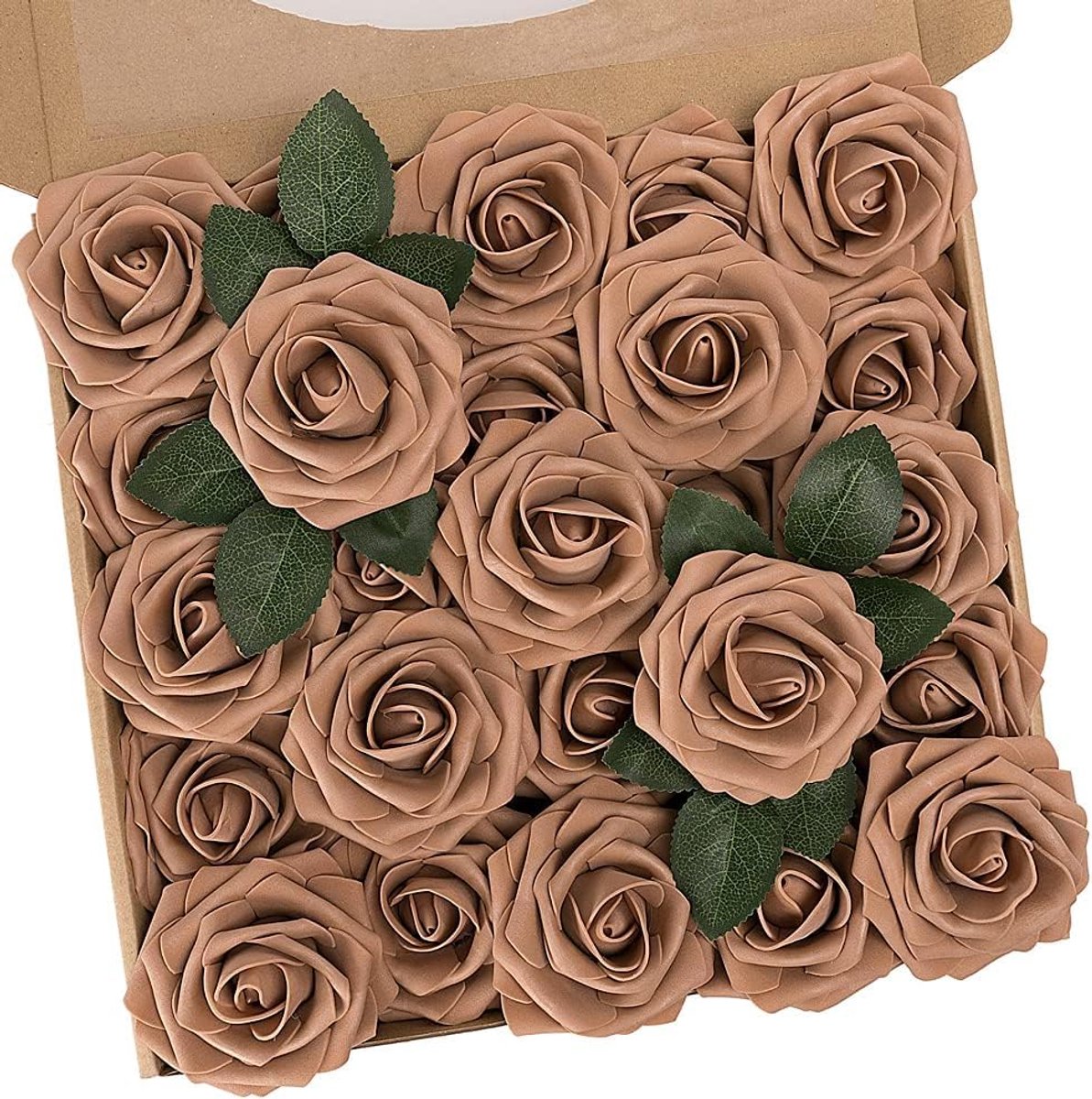 Dailygoods - 50 Stuks Kunstbloemen - Ideaal voor DIY Bruidsboeketten en Feestdecoraties in Lichtbruin