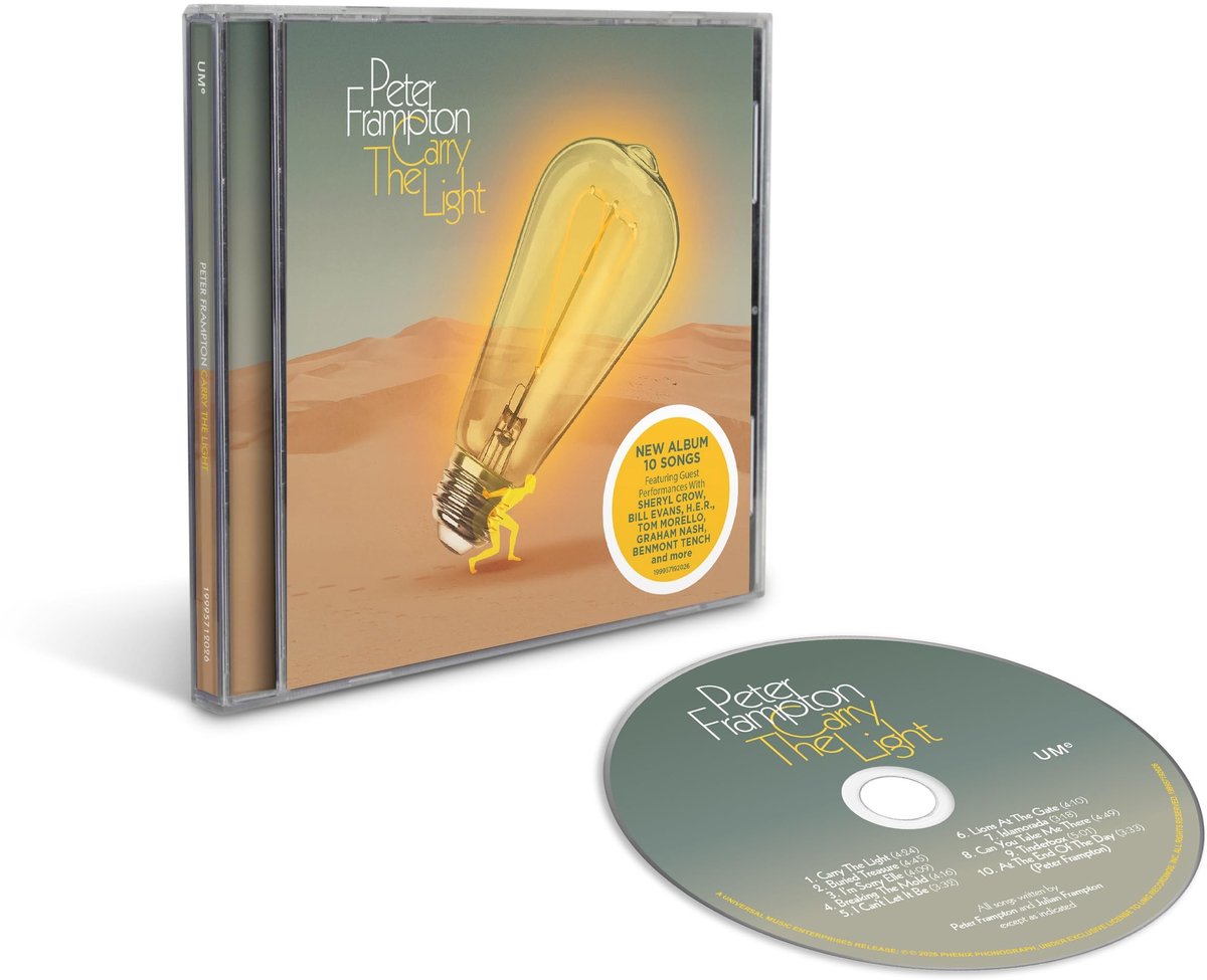 Dailygoods- Boek Inspirerend - Carry The Light - Biografie - Muziek - Rock & Roll - Peter Frampton - Zeldzame ziekte